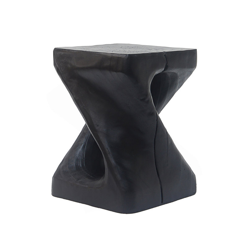 Twist Shape Side Table, Black