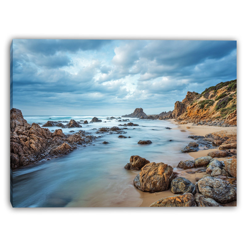 «Rocky Shoreline at Dusk», art mural sur toile tendue, H 36 po x l 48 po