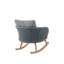 Chaise berçante grise de 29,5 po avec coussins moelleux, structure, convient au patio, au balcon, au salon, apportant un charme naturel et une chaise contemporaine à l'élégance moderne, bois fiable et confortable, balcon idéal-579956058