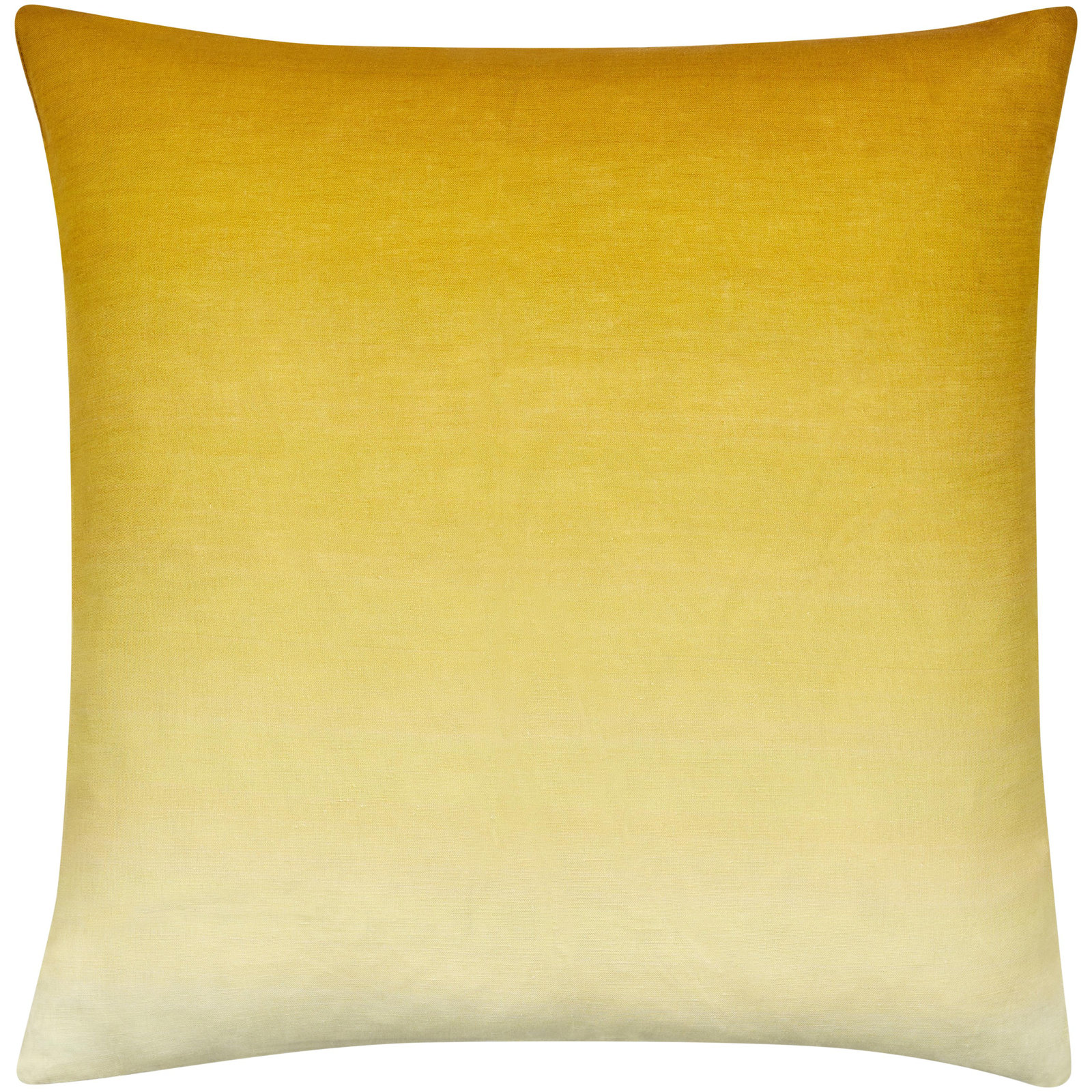 Deadra Ombre Linen Throw Pillow, Mustard, Down, 22" x 22"