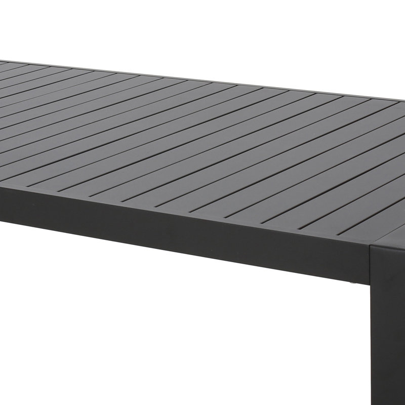 Ensemble de salle à manger d'extérieur, ensemble de chaises de salle à manger de 6 + table en aluminium, gris + noir