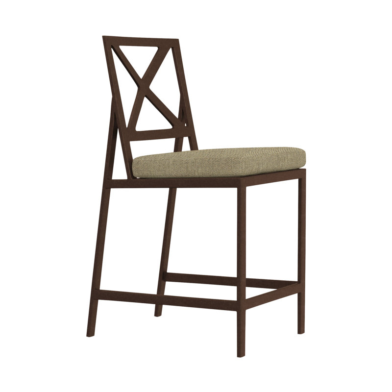Marin Outdoor Bar Stool, Flagship Stone Sunbrella®, Copper Creek, 28"