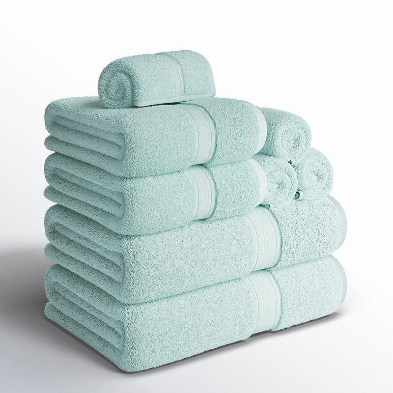 Ensemble de 8 serviettes en coton de qualité égyptienne 800 g Renata , Écume de mer