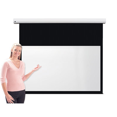 Pro Channel Fix White Electric Projection Screen
