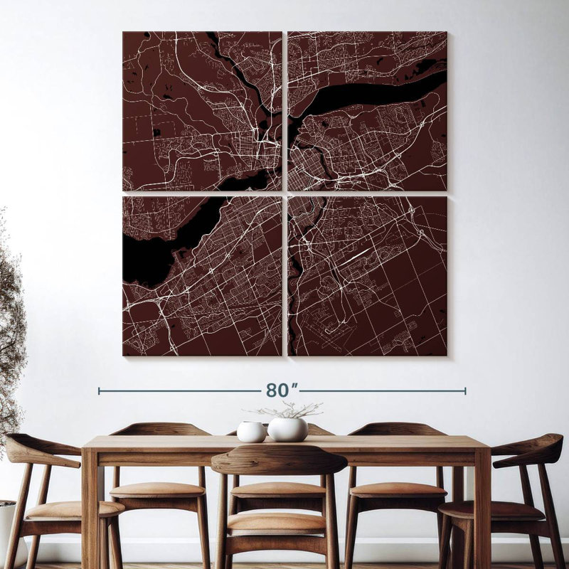 Aliaz Ottawa City Map, 74" H x 74" W