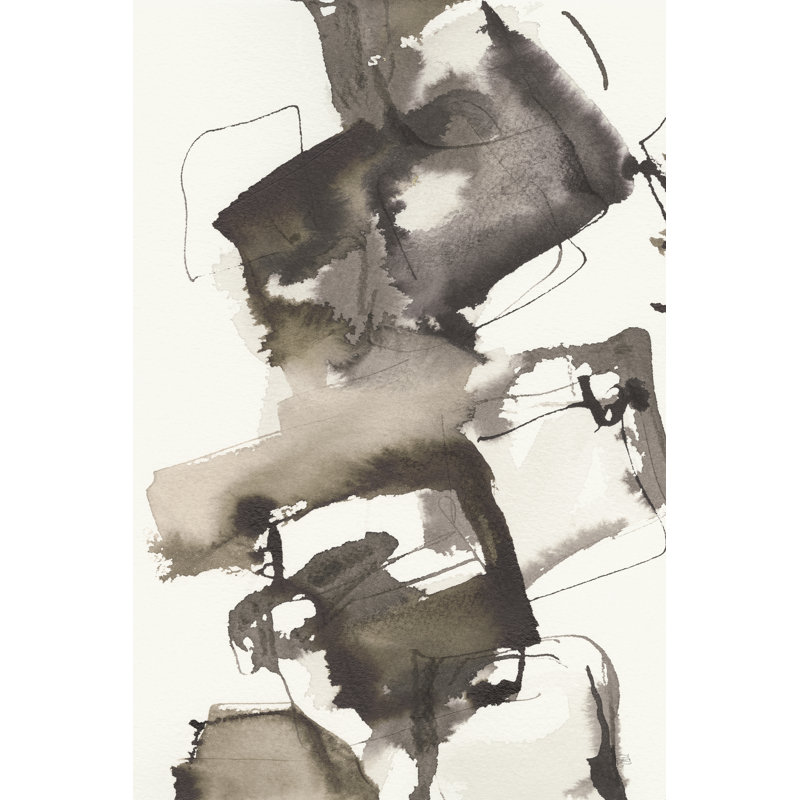 Stacked I Greige Crop by Chris Paschke - Wrapped Canvas Painting, 46cm H x 30cm W x 3.8cm D