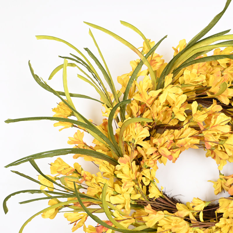 26" Farmhouse Fall Thanksgiving Days Flower Wreath for Front Door