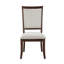 Chaises d'appoint traditionnelles 2pc Finition cerisier en bois Beige Assise rembourrée Chaises formelles Mobilier de salle à manger