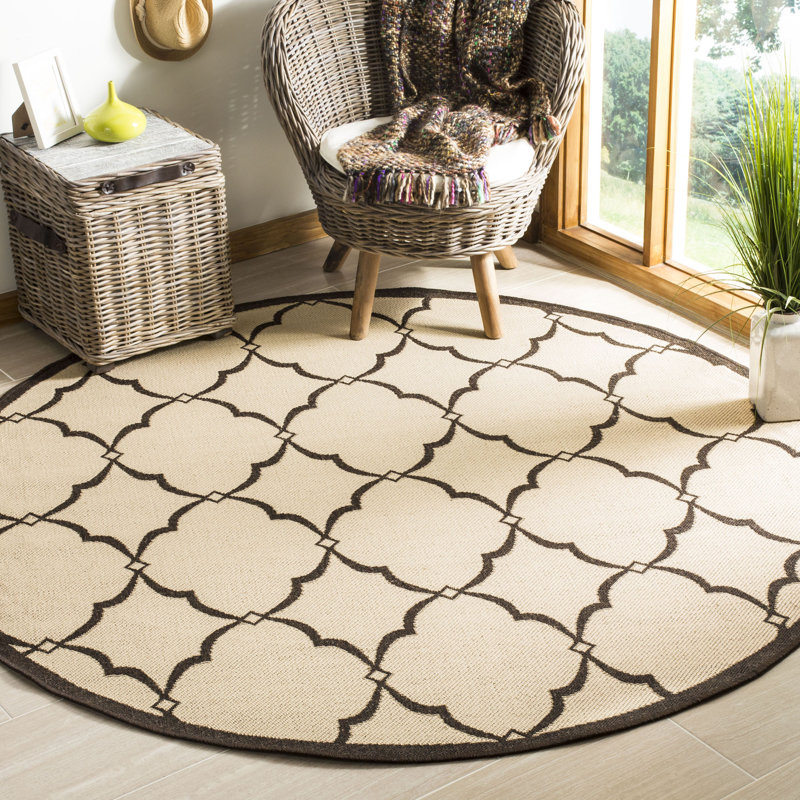 Croker Performance Geometric Indoor/Outdoor Area Rug, Round 6'7"