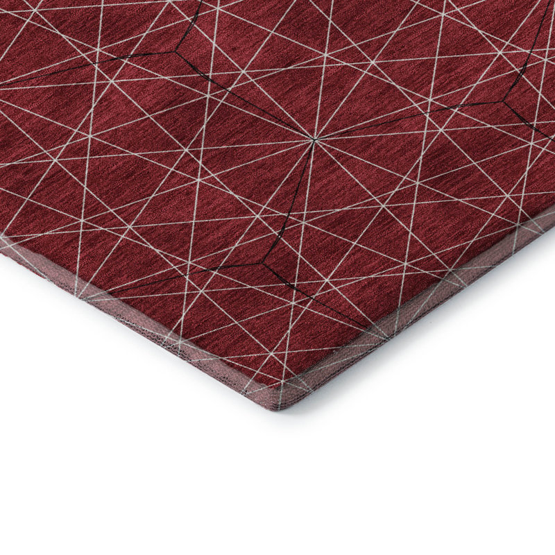 Premium Machine Washable Naglee AMF987 Geometric Rug, Tapis de couloir 2 pi 3 po x 7 pi 6 po