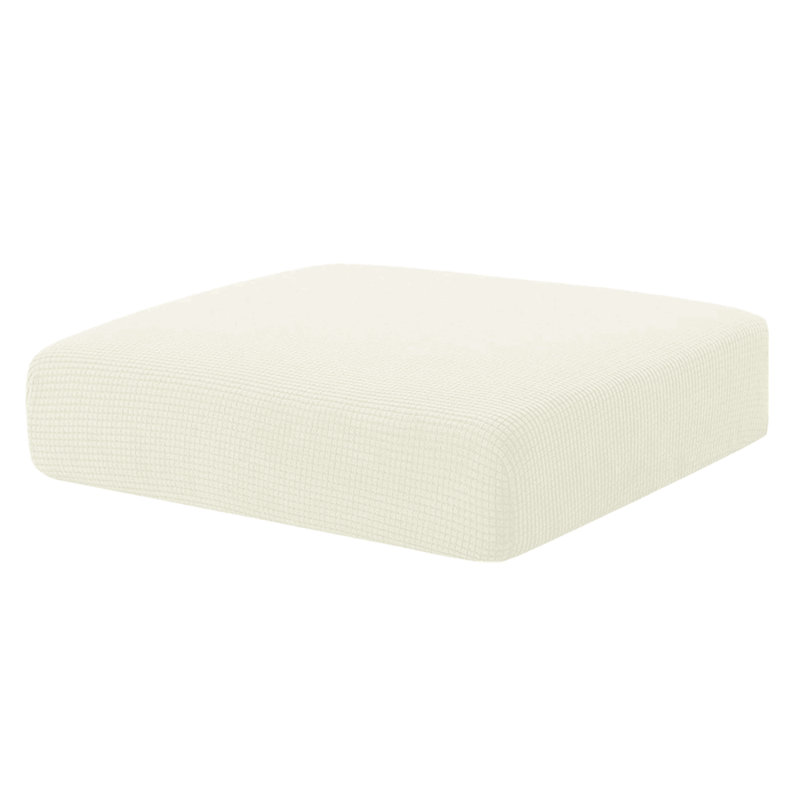 Housse pour fauteuil à coussins carrés / rectangulaires Dlerfeut, Ivoire blanc