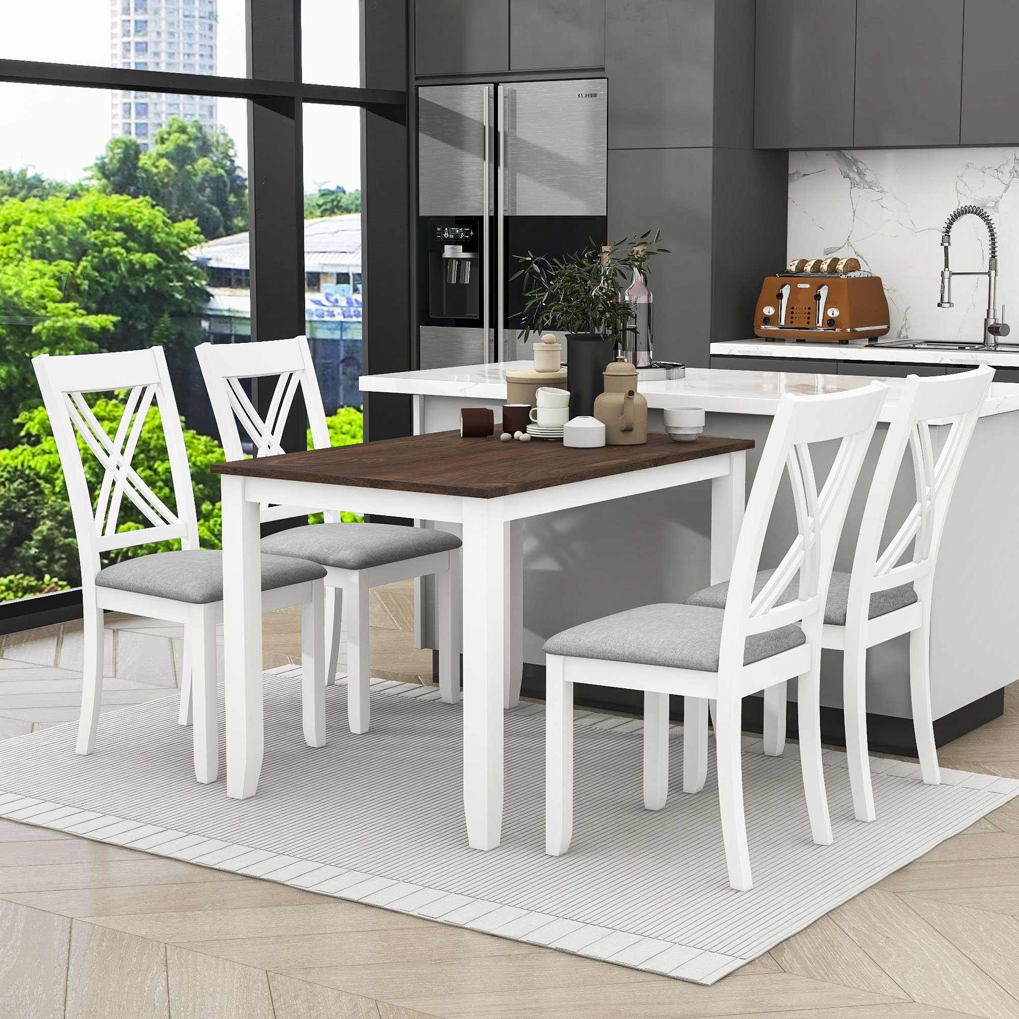 Gracie Oaks Nazariyah 4 - Person Dining Set | Wayfair