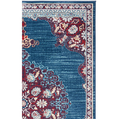 Barcus Oriental Burgundy/Ivory Area Rug