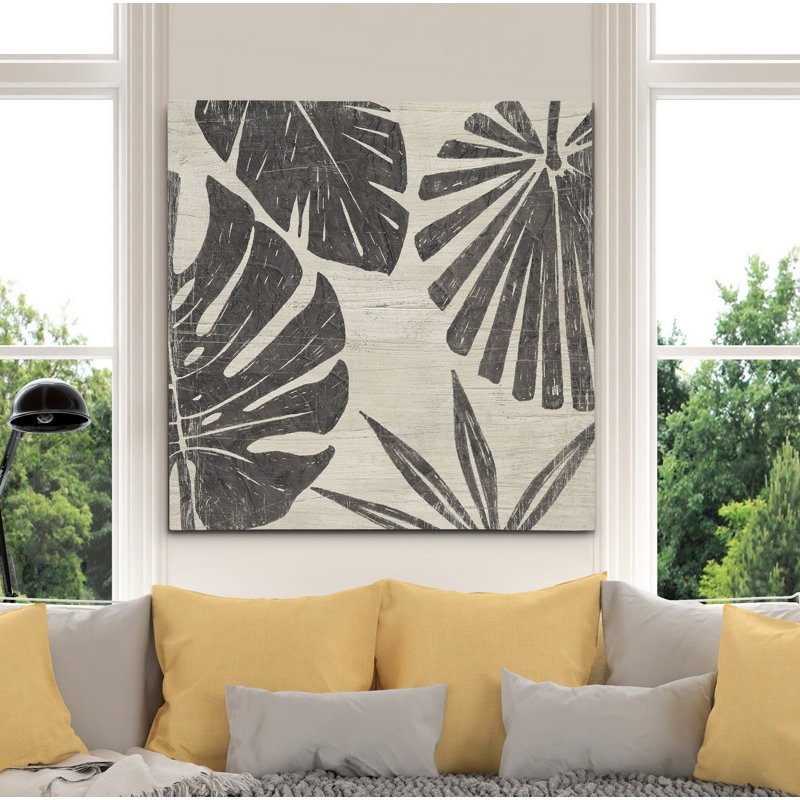 « tribal palms ii », peinture, H 10 po x l 10 po x P 1,5 po, Toile tendue