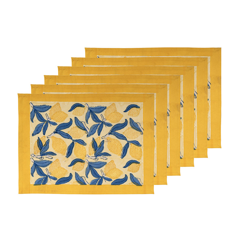 Lemon Tree Cotton Floral Rectangle Placemat