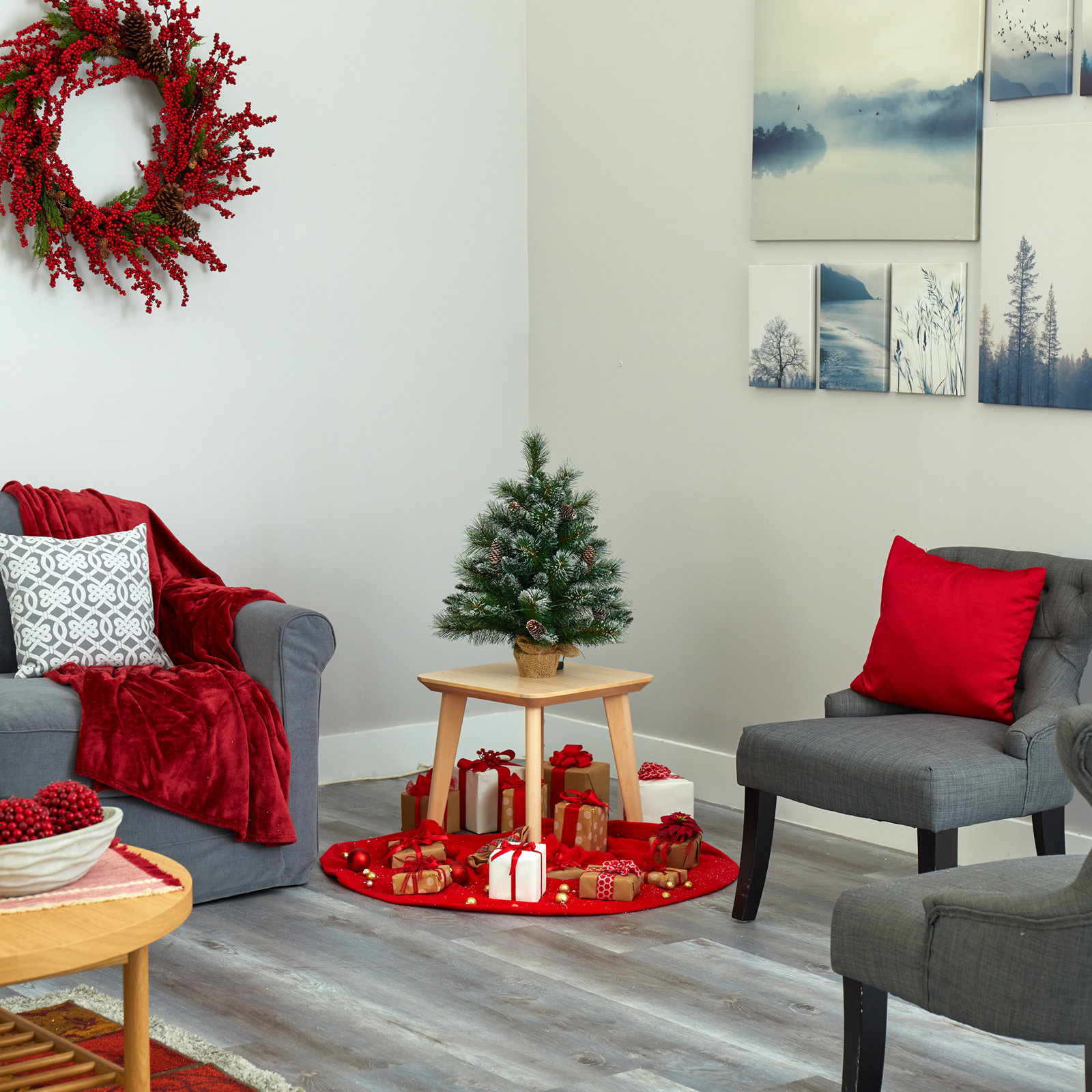 24' Lighted Artificial Christmas Tree