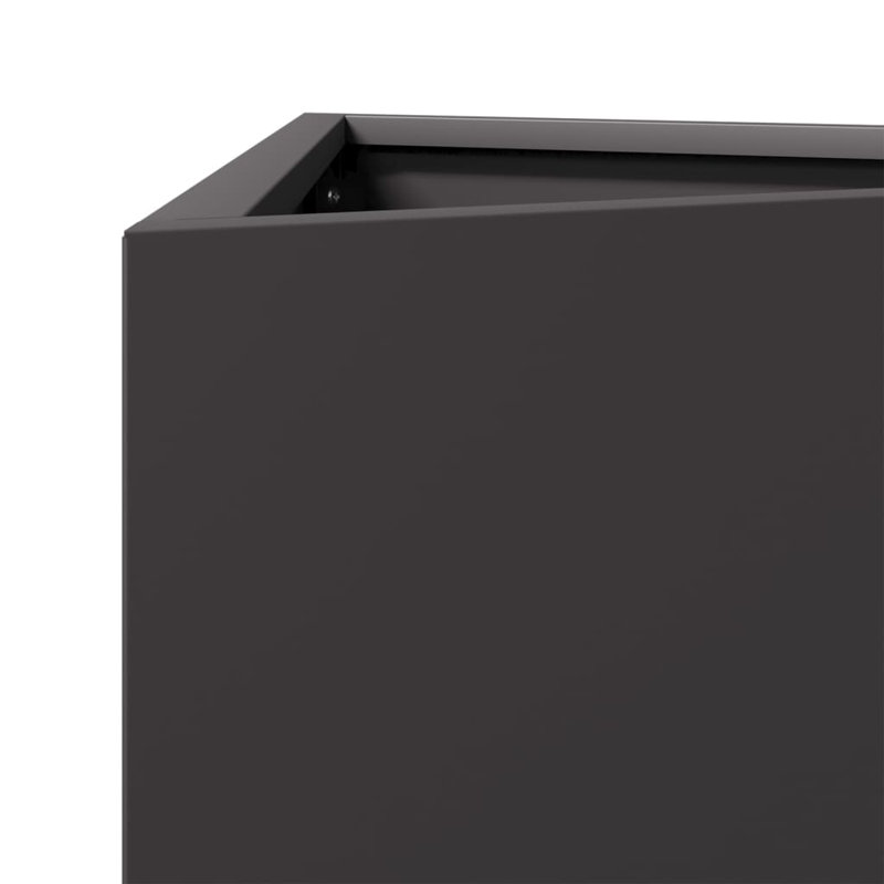 Williston Forge Garden Planter Triangular Corten Steel, Black, 75cm H x 50cm W x 43cm D