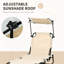 Chaises longues de piscine pliantes, chaises de bronzage d'extérieur avec abat-jour, dossier inclinable, structure en acier et poche latérale pour la plage, la cour, le patio, le brun clair-1925306419-1925306429