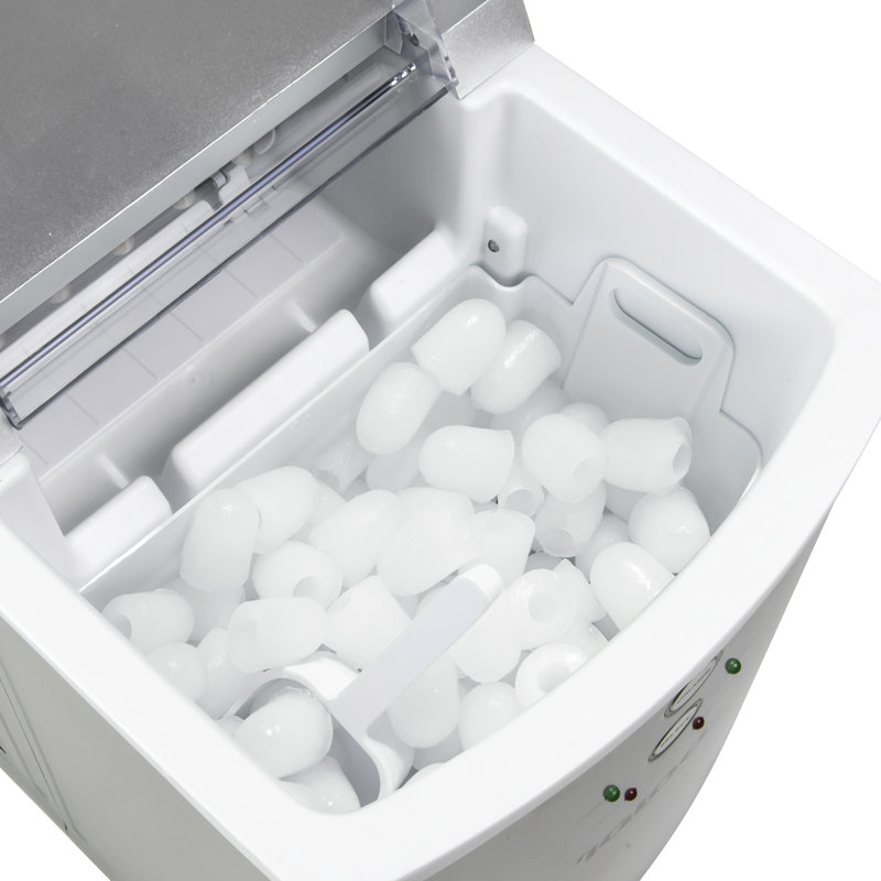 Compact Silver Stainless Steel Portable Countertop Ice Maker