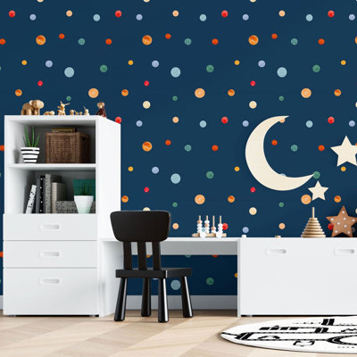 Polka Dots Teen 96" L X 24" W Peel And Stick Wallpaper N015197