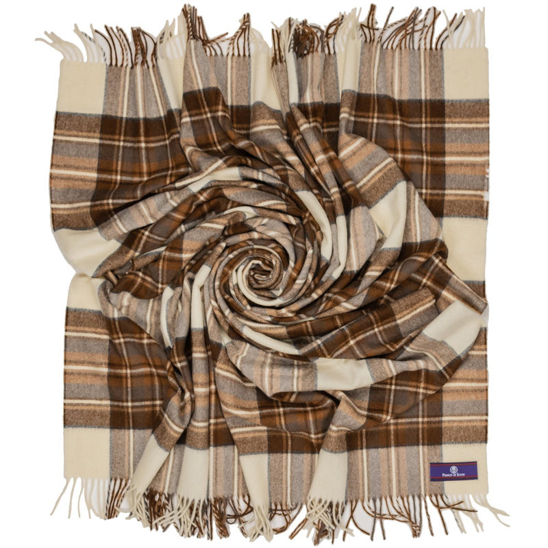 Jeté en laine highland merino, Robe naturelle Stewart