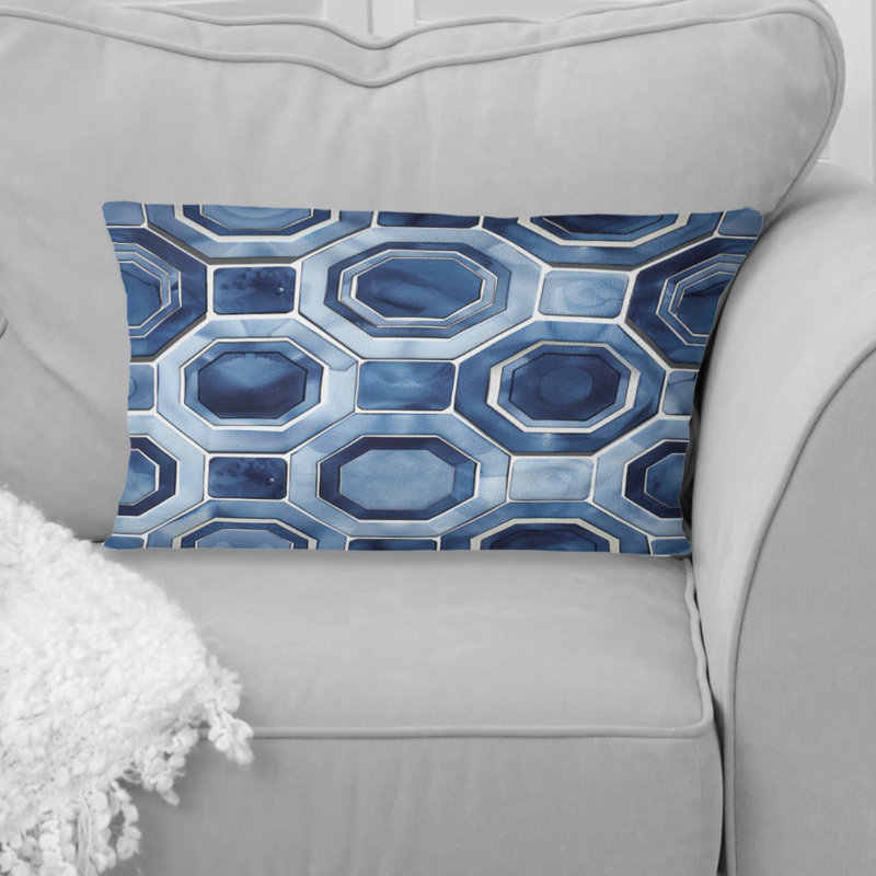Coussin Blue Octagon Patten II - Modern