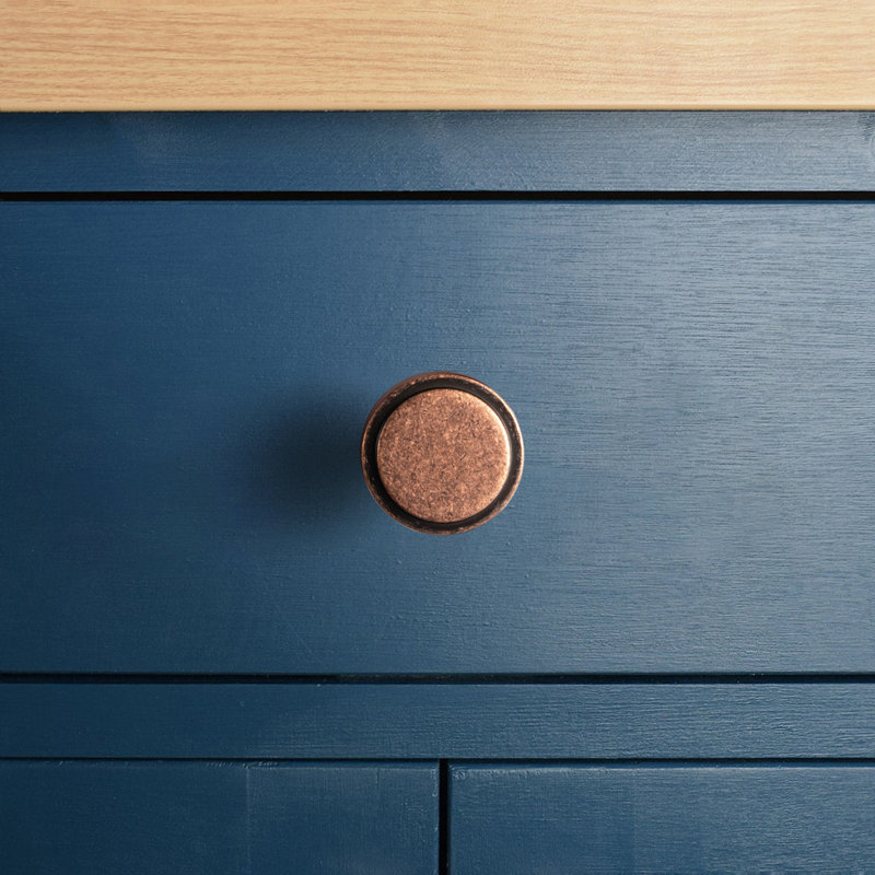 1.2'' Diameter Circle Knob Multipack, Antique Copper, 1.2"
