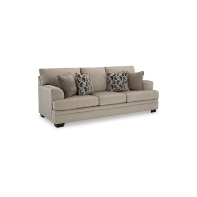 Ead Queen Size Sofa Sleeper, 4 Accent Pillows, Nutmeg Polyester