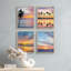 «Coastal Palm Tree Beach Ocean Sea Sunset», ensemble de 4 impressions murales multicolores encadrées sur papier-93012053-93012052