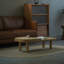Table basse simple en bois massif Wabi-sabi
