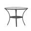 Table bistro grise en fer tressé avec plateau en verre de 1,00 po pour l'extérieur, 40,15 po X 29,67 po, patio enveloppé de 35,4 lb, largeur et profondeur, hauteur