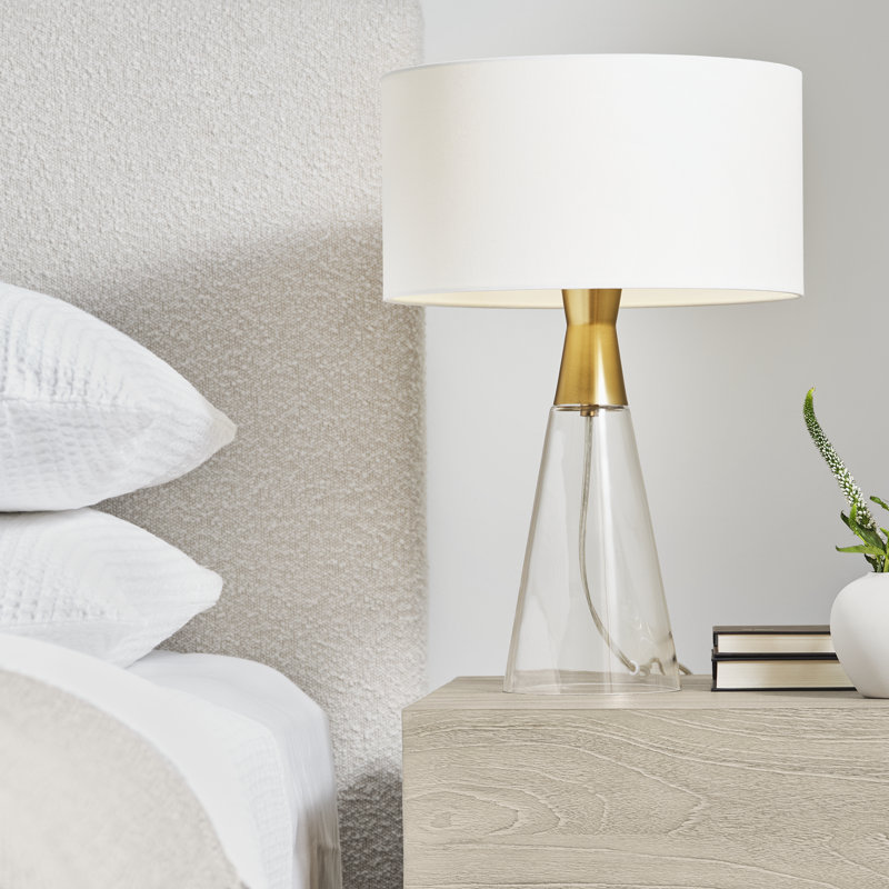 Lampe de table moyenne 1 lumière Pender, Laiton satiné