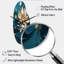 Majestic Motion Teal Spiral II - horloge spirale abstraite en métal, horloge asymétrique bleue-104242877