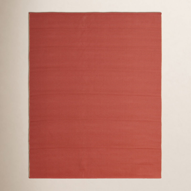Castanon moderne uni, rouge / brun clair, Rectangle de 5 pi x 8 pi