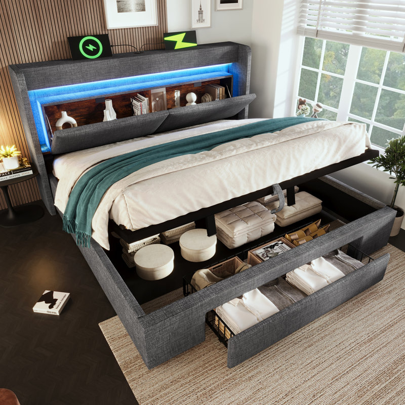 Bed, European Double (140 x 200 cm), Grey