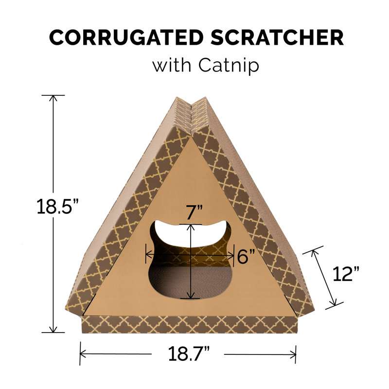 18 " H Cat Scratching Post, Brown
