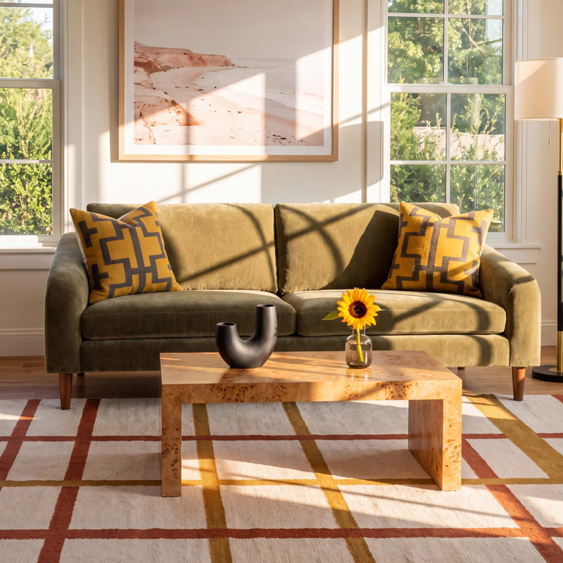Michaela Upholstery Sofa, Cedar Green Chenille