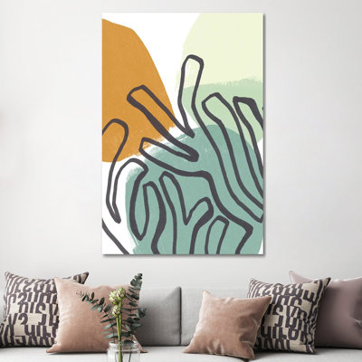 Midcentury Modern Coral I by June Erica Vess - Wrapped Canvas Painting