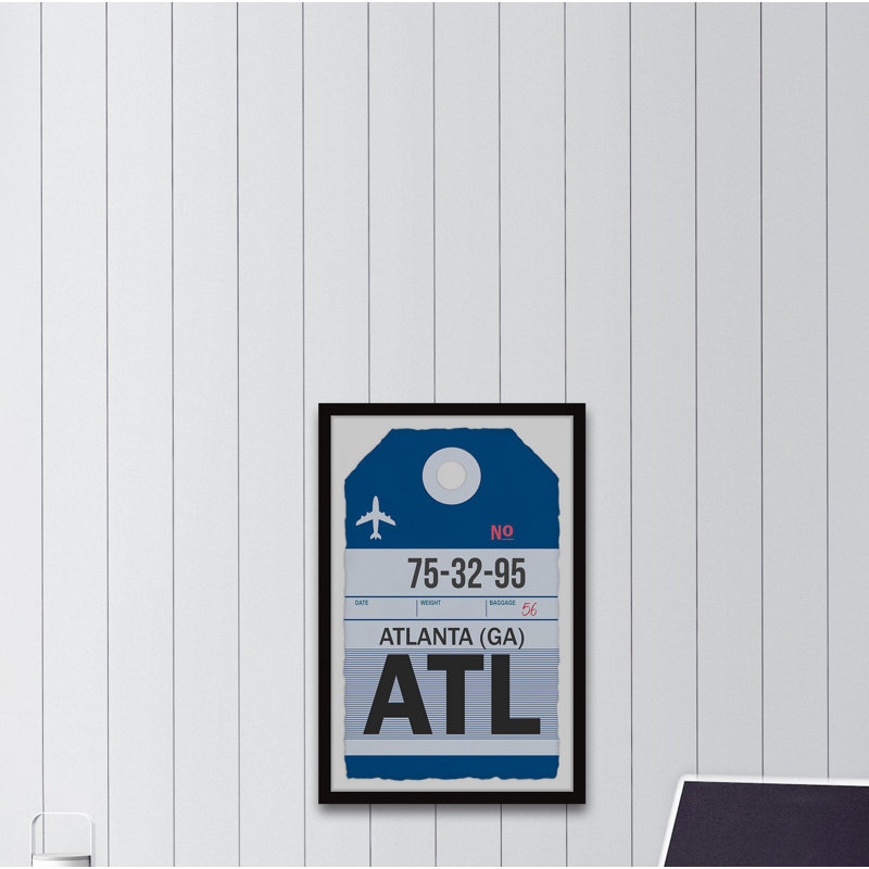 «Atlanta L bagage» - Reproduction d'art graphique sur papier encadrée, H 36 po x l 24 po x 1,5 po