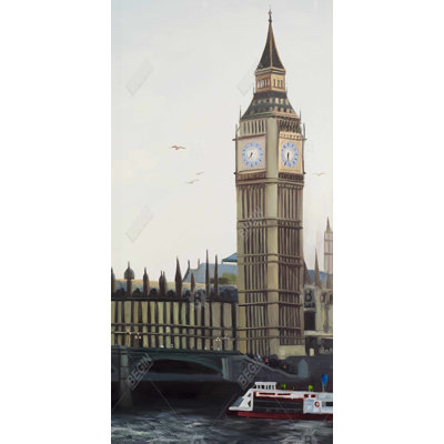 Big ben clock elizabeth tower in london - 15.75"x31.50" Desk mat