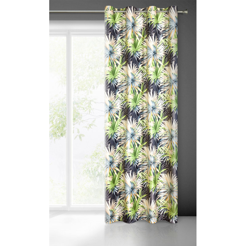 Sandyfield Blackout Curtains Single Panel, Dark Grey