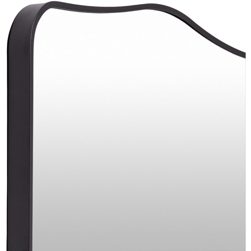 Bellona Aluminum Arch Wall Mirror, Black