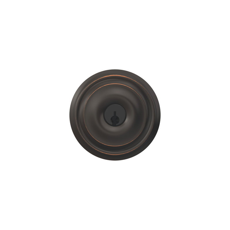 Georgian Knob Single Cylinder Keyed Entry Storeroom Lock, Aged Bronze, Yes, Keyed Alike