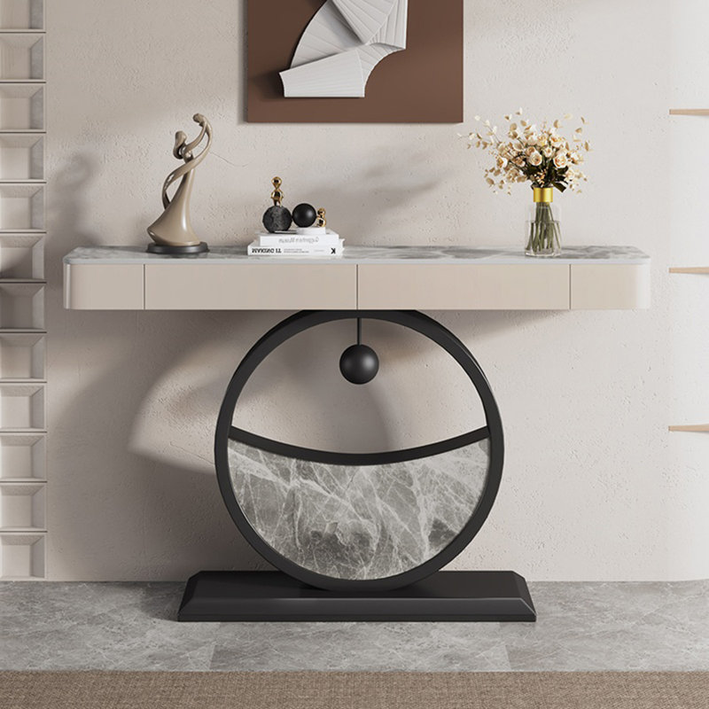 Console esthétique et fonctionnelle, Noir/gris, H 36,61 po x l 59,06 po x P 11,81 po, Gris/gris pâle