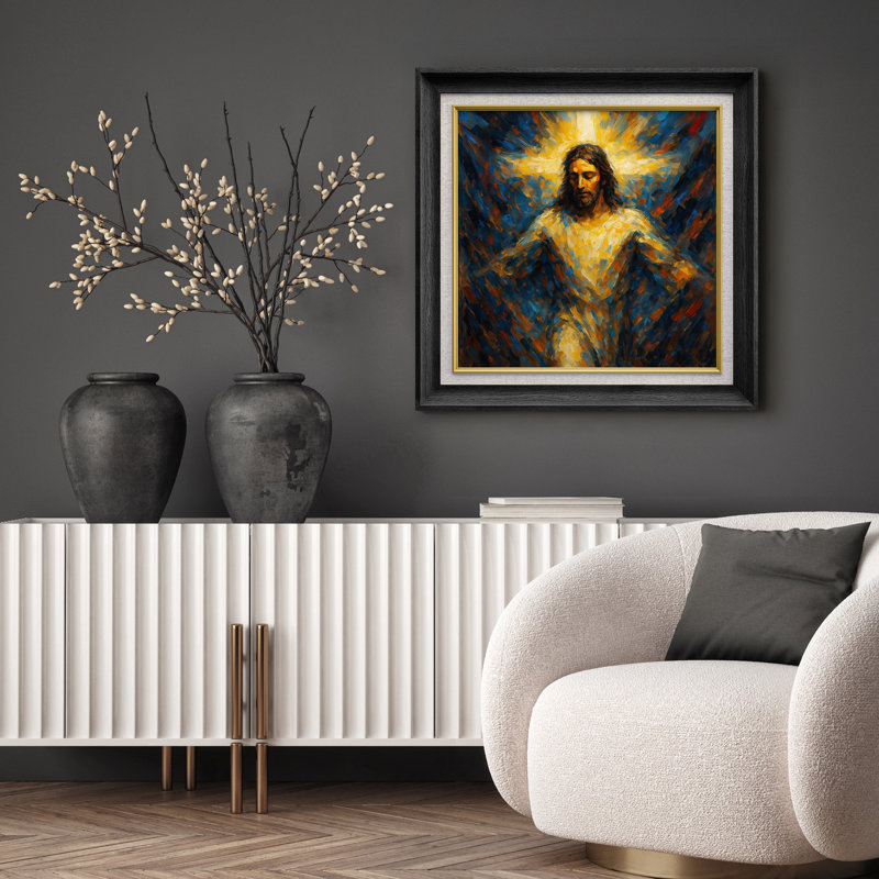 «Radiant Christ figure with Golden Light», reproduction d'art sur toile encadrée, H 26 po x l 26 po x P 1,5 po
