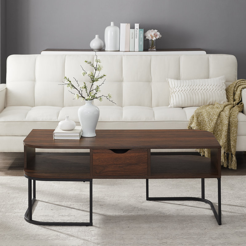 Table basse avec rangement Oaklawn, Noyer foncé