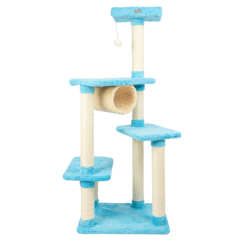 Sky Blue Multi-Level Cat Tree with Sisal Posts