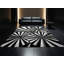 Tapis doux et moelleux de style art déco narbert en gris - reliure noire-1631725839