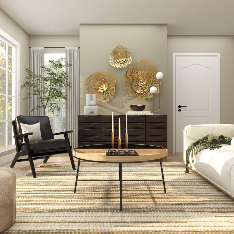 Gold Metal Floral Large 3D Home Wall Decor with Cutouts, Set of 3 29", 24", 18"H