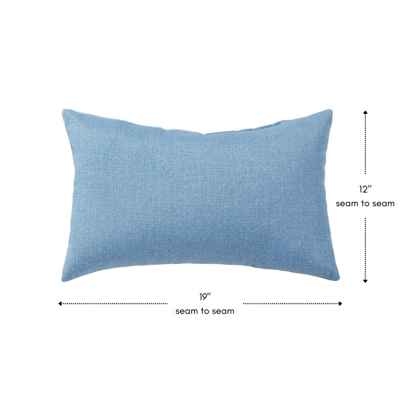 Henrich Indoor/Outdoor Striped Lumbar Pillow, Denim